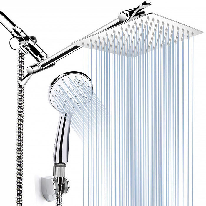 10 Inch Shower Head Combo Rain Shower Head with 11 Inch Adjustable Extension Arm And Handheld Shower Head