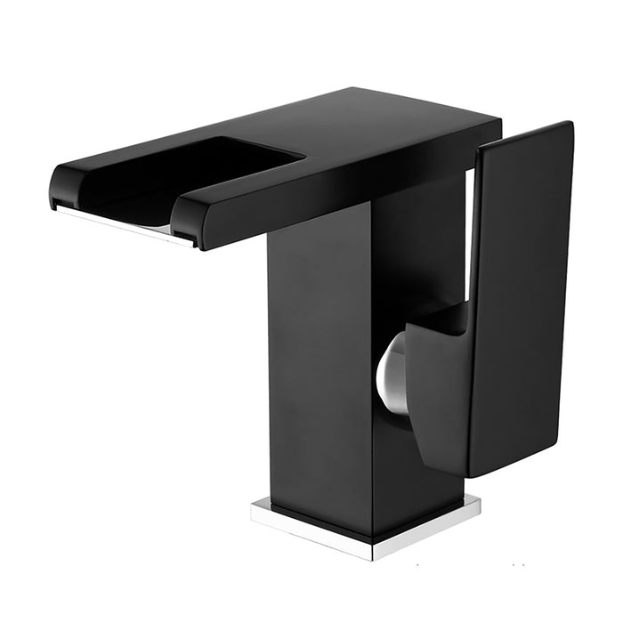 Black Faucet For Bathroom Sink Mount Vanity Faucet with LED Light