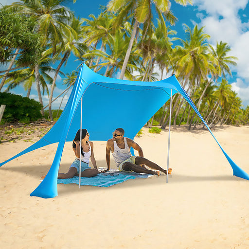 Pop Up Beach Tent Sun Shelter UPF50+ With Beach Blanket