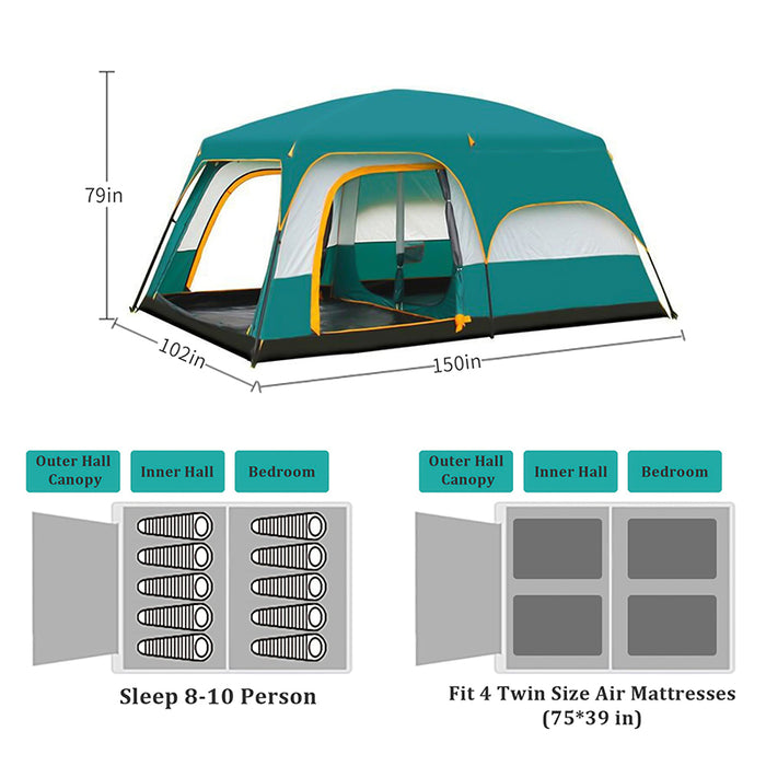 6-12 Person Camping Tent 2 Room