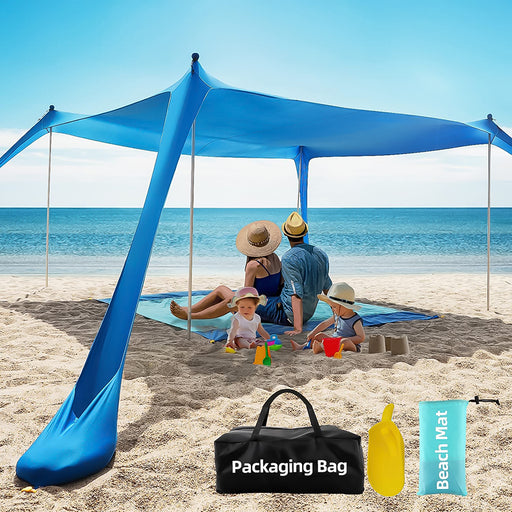 Beach Tent UPF50+Portable Sunshade Canopy with Beach Blanket