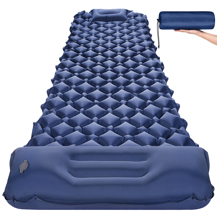 Self Inflating Camping Sleeping Pad with Pillow & Foot Pump