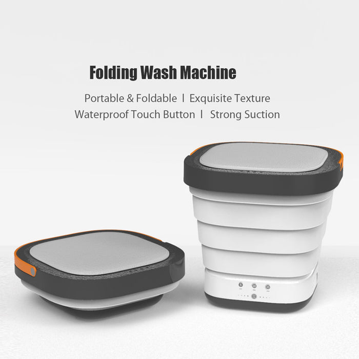 Electric Mini Household Washing Machine Foldable Barrel Portable Washer With Dehydration Function Basket For Travel Trip