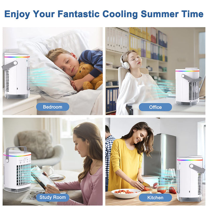 3 IN 1 Portable Air Cooler Desktop Air Conditioner Fan for Small Room Camping