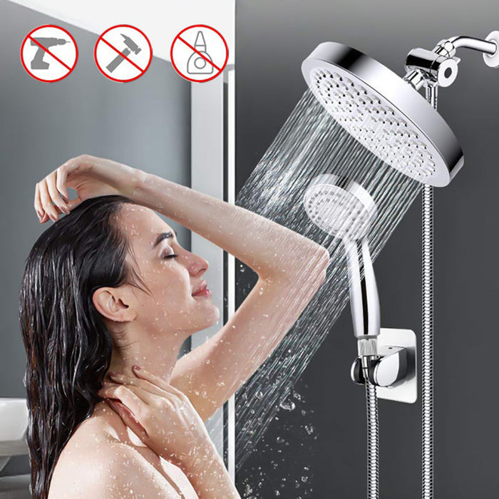 6 inch Rainfall Shower Head and Hand Held Shower Head Combo with 60 Inch Hose