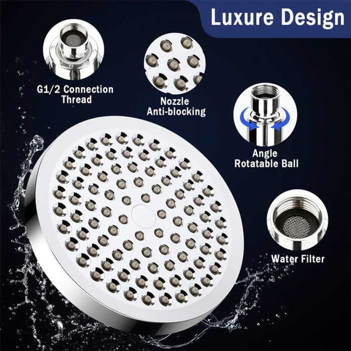 6 inch Rainfall Shower Head and Hand Held Shower Head Combo with 60 Inch Hose