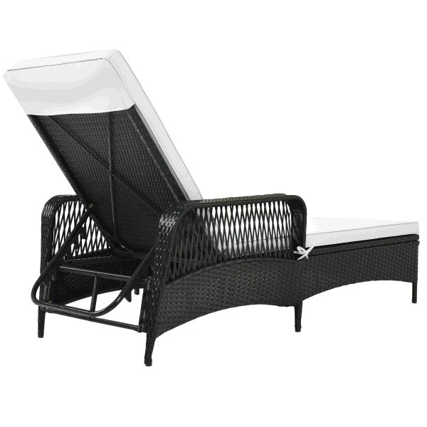 Outdoor Patio Pool Pe Rattan Wicker Chair Wicker Sun Lounger | Single Chaise