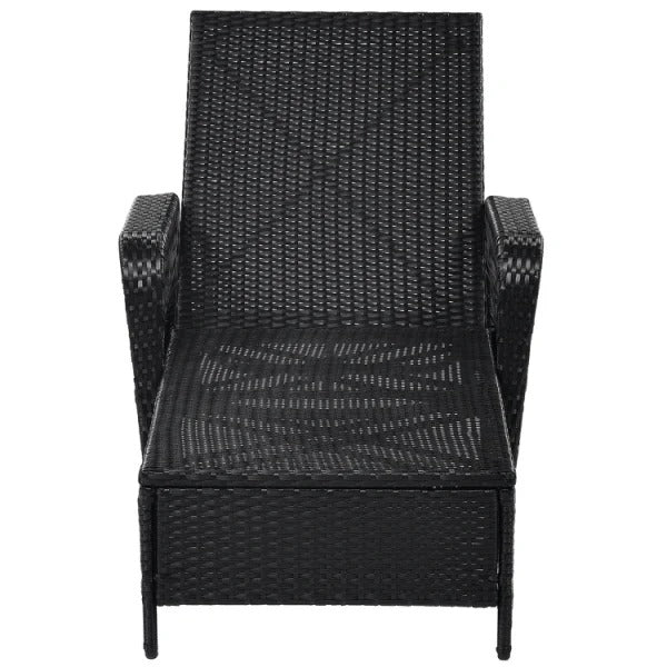 Outdoor Patio Pool Pe Rattan Wicker Chair Wicker Sun Lounger | Single Chaise