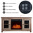 ZOKOP 51-Inch Log Cyan Fireplace TV Cabinet 1400W Single Color/Fake Wood/Heating Wire/With Small Remote Control Movement Black RT