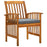 Garden Dining Chairs 2 pcs with Cushions Solid Acacia Wood
